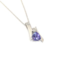 Unique Trilliant Tanzanite and Round Bezel Set Diamond Pendant