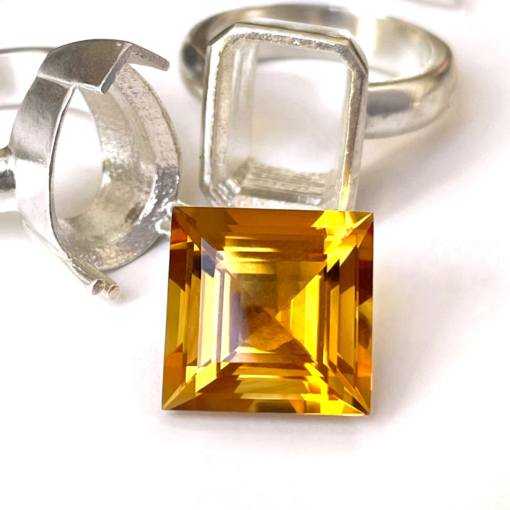 Citrine - Orange Square Cut - 11.54ct