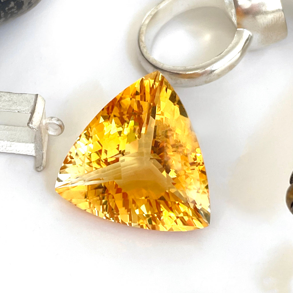 Citrine - Orange Trilliant Cut - 41.09ct