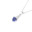 Diamond Crown Trilliant Tanzanite Split White Gold Bale Pendant