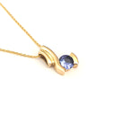 Unique Multiple Swish Tanzanite Yellow Gold Pendant