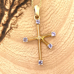 Tanzanite Yellow Gold Southern Cross Pendant