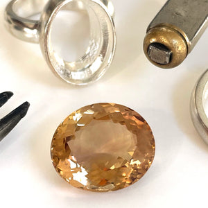 Citrine - Smoky Orange Oval Cut - 14.20ct