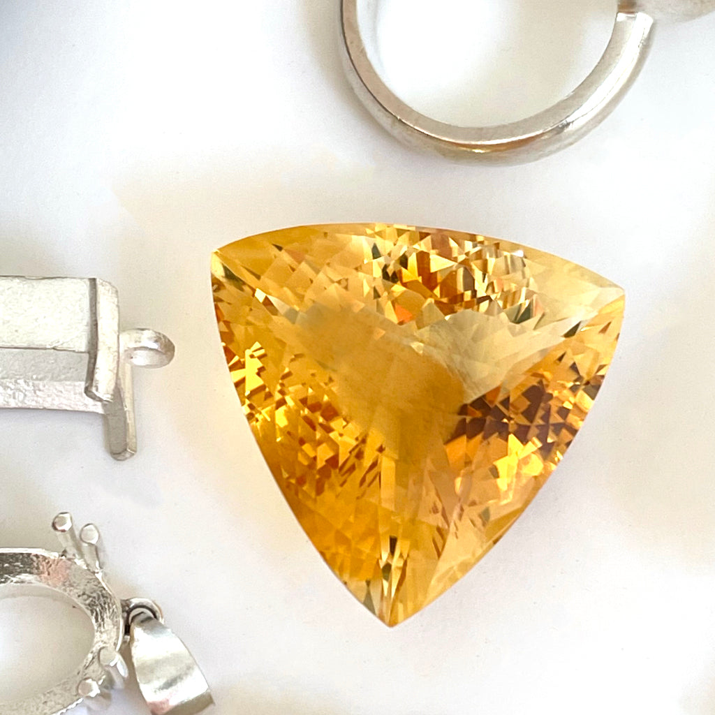 Citrine - Orange Trilliant Cut - 41.09ct