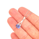 Diamond Crown Oval Tanzanite Split White Gold Bale Pendant