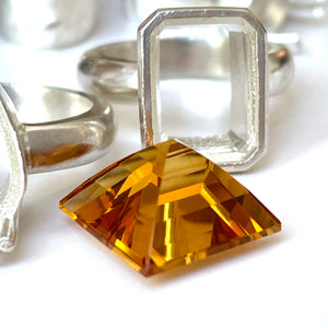 Citrine - Orange Square Cut - 11.54ct