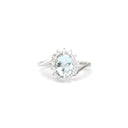 Timeless With A Twist Oval Aquamarine with Diamond Halo Ring