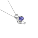 Tanzanite Pendant With White Gold Bead and Curve Detail