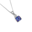 Elegant Tube Set Square Tanzanite and Diamond White Gold Pendant