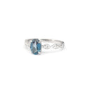 Exquisite London Blue Topaz And Marquise Tapered Band and Diamond Highlight Ring