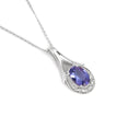 Unique Tanzanite Beaded Split Bale with Half Moon Diamond Pendant