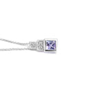 Vintage Inspired Tanzanite with Diamond Square Step Pendant