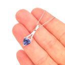 Diamond Crown Trilliant Tanzanite Split White Gold Bale Pendant