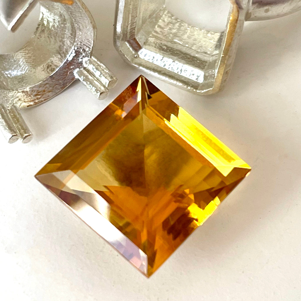 Citrine - Orange Square Cut - 11.54ct