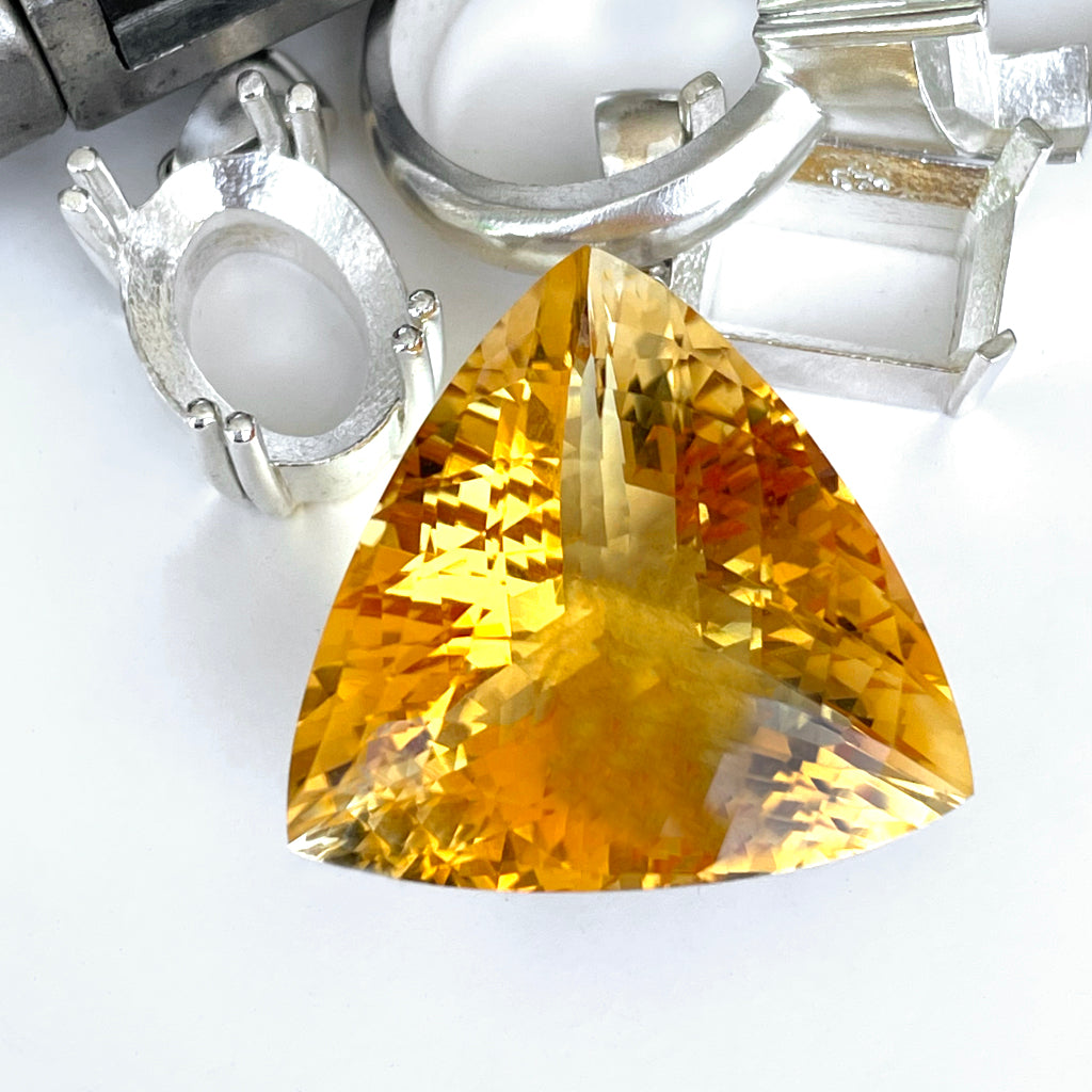 Citrine - Orange Trilliant Cut - 41.09ct