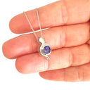 Tanzanite Pendant With White Gold Bead and Curve Detail