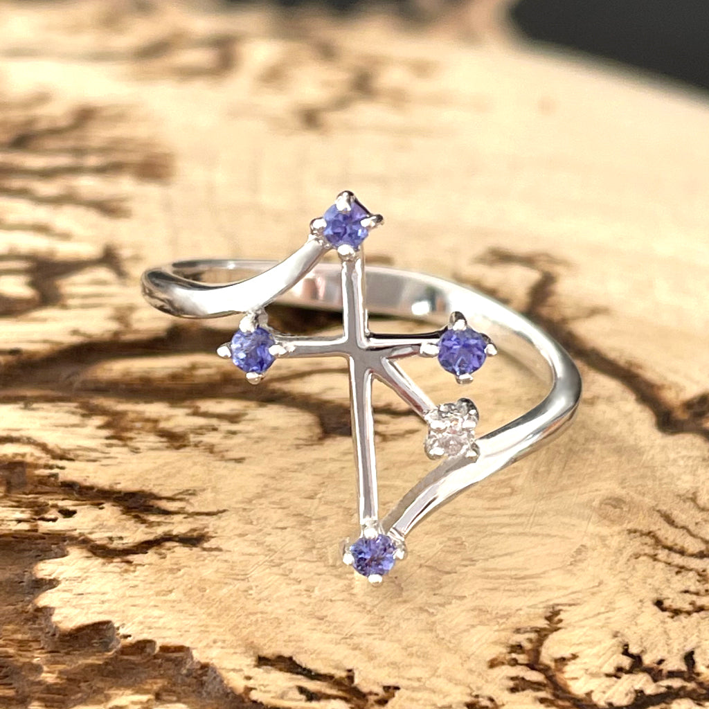 Southern Cross White Gold Tanzanite and Diamond Ring