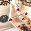 Trilliant Red Garnet and White Gold Southern Cross Pendant