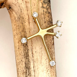 Hidden Bale White Diamond and Yellow Gold Southern Cross Pendant