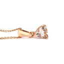 Elegant 3 Claw Trilliant Morganite Pendant