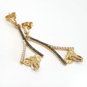 Elegant Black and White Diamond Elephant Drop Earrings