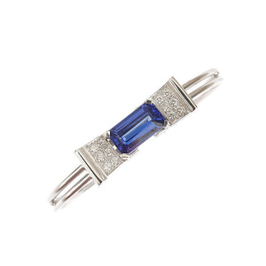 Elegant Diamond And Tanzanite Bow Cuff Bracelet