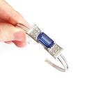 Elegant Diamond And Tanzanite Bow Cuff Bracelet