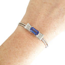Elegant Diamond And Tanzanite Bow Cuff Bracelet
