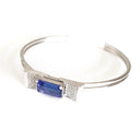 Elegant Diamond And Tanzanite Bow Cuff Bracelet