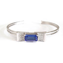 Elegant Diamond And Tanzanite Bow Cuff Bracelet