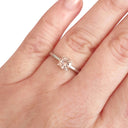 Elegant Double Basket Solitaire White Gold Morganite Ring