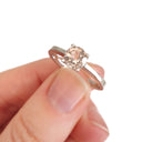 Elegant Double Basket Solitaire White Gold Morganite Ring