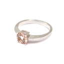 Elegant Double Basket Solitaire White Gold Morganite Ring
