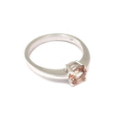 Elegant Double Basket Solitaire White Gold Morganite Ring