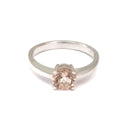Elegant Double Basket Solitaire White Gold Morganite Ring