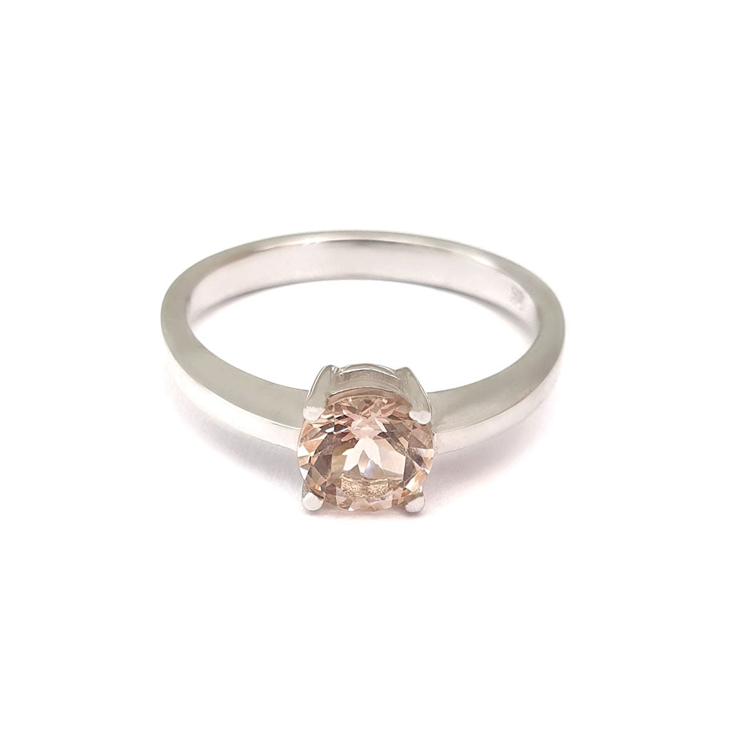 White gold morganite shop ring