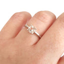 Elegant Double Basket Solitaire White Gold Morganite Ring