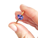 Elegant Double Claw Solitaire Pear Tanzanite Ring