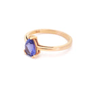Elegant Double Claw Solitaire Pear Tanzanite Ring