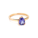 Elegant Double Claw Solitaire Pear Tanzanite Ring