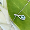 Elegant Double Line Bale Aquamarine Pendant