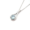   Elegant Double Line Bale Aquamarine Pendant