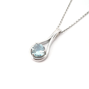   Elegant Double Line Bale Aquamarine Pendant