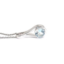   Elegant Double Line Bale Aquamarine Pendant