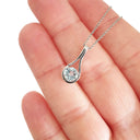   Elegant Double Line Bale Aquamarine Pendant