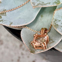 Elegant Morganite Cushion Cut Double Claw Pendant