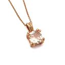 Elegant Morganite Cushion Cut Double Claw Pendant