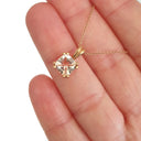 Elegant Morganite Cushion Cut Double Claw Pendant