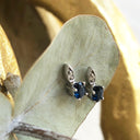 Elegant Oval Blue Sapphire and Diamond Studs
