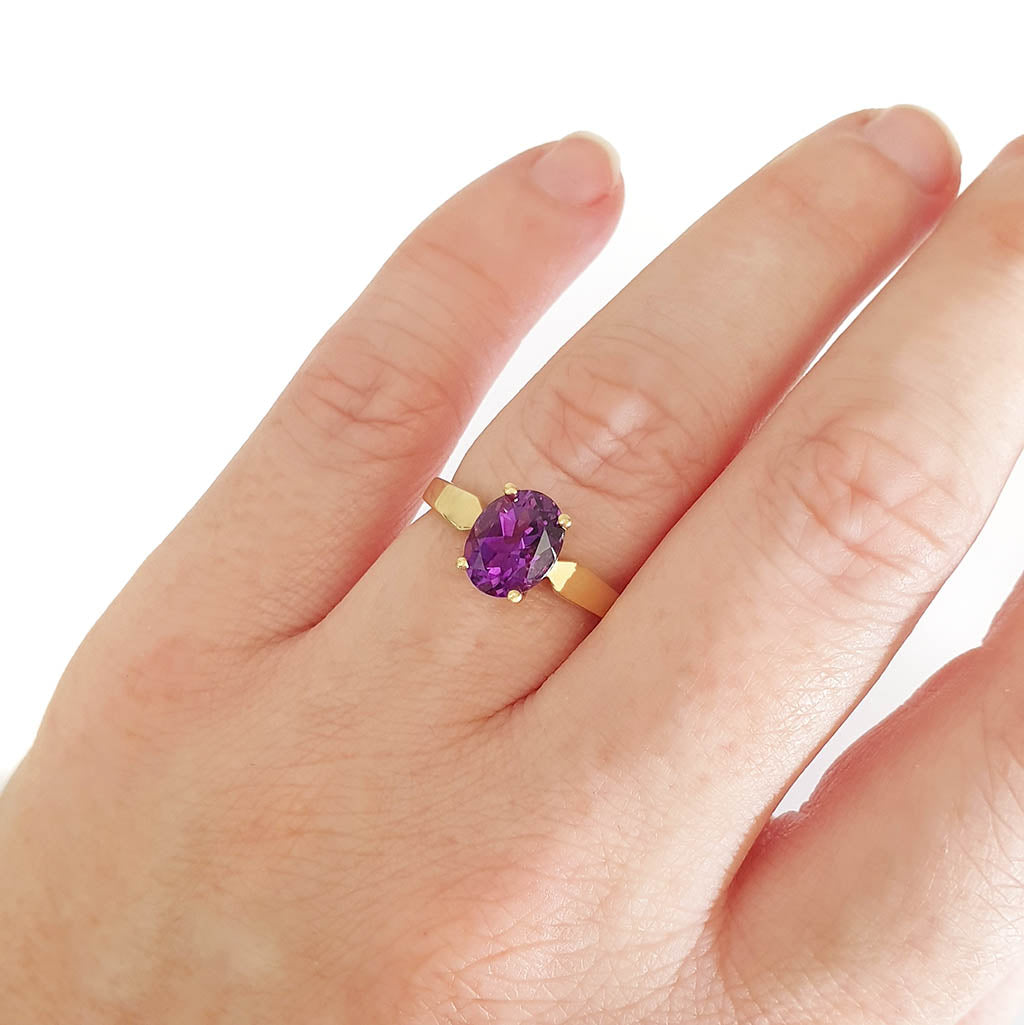 Gold ring hotsell with purple stone
